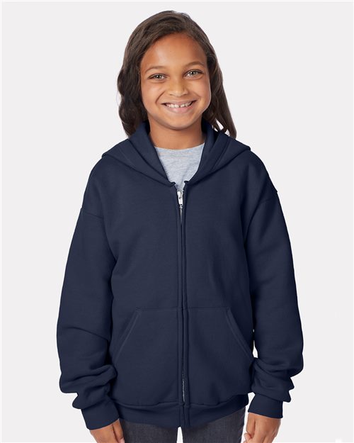 Hanes Youth EcoSmart® Full-Zip Hooded Sweatshirt P480