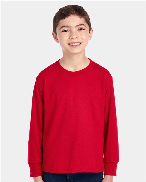 JERZEES Youth Dri-Power® Long Sleeve 50/50 T-Shirt 29BLR