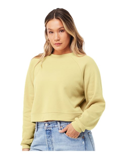 BELLA + CANVAS Women's Crop Raglan Fleece Crewneck Sweatshirt 7505