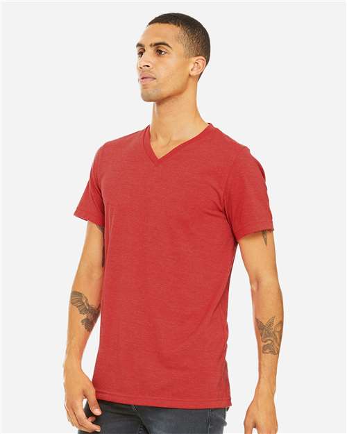BELLA + CANVAS Unisex Heather CVC V-Neck Tee 3005CVC