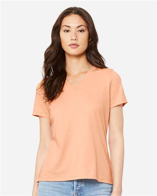 BELLA + CANVAS Women's Relaxed Heather CVC V-Neck Tee 6405CVC