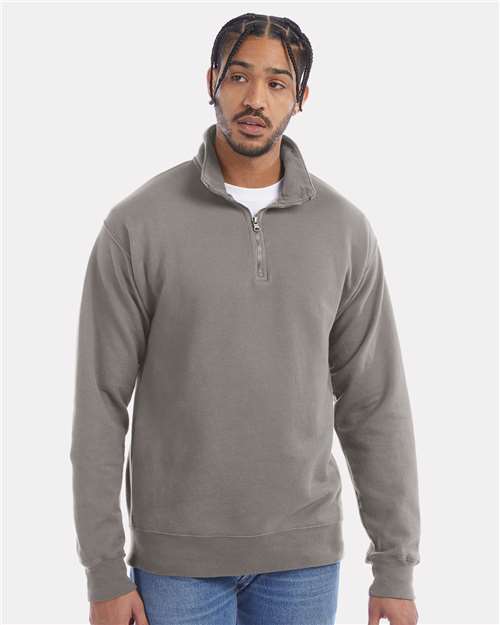 ComfortWash by Hanes Unisex Garment-Dyed Quarter-Zip Sweatshirt GDH425