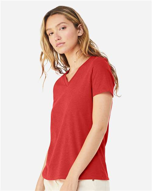 BELLA + CANVAS Women's Relaxed Heather CVC V-Neck Tee 6405CVC