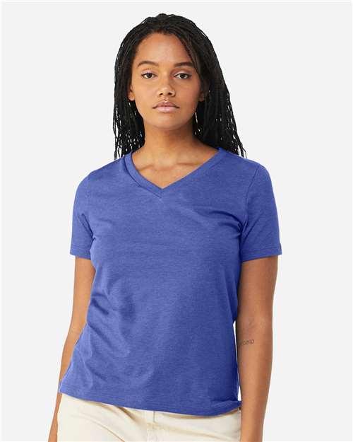 BELLA + CANVAS Women's Relaxed Heather CVC V-Neck Tee 6405CVC