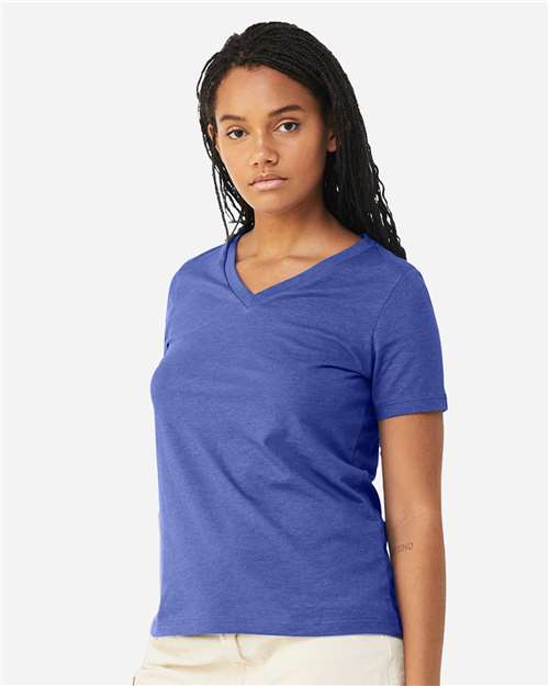 BELLA + CANVAS Women's Relaxed Heather CVC V-Neck Tee 6405CVC