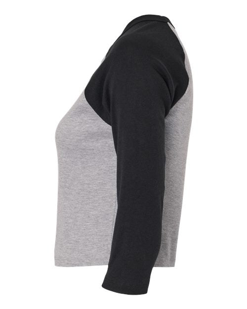 BELLA + CANVAS Women's Micro Rib Three-Quarter Raglan Sleeve Baby Tee 1200