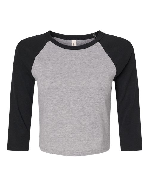 BELLA + CANVAS Women's Micro Rib Three-Quarter Raglan Sleeve Baby Tee 1200