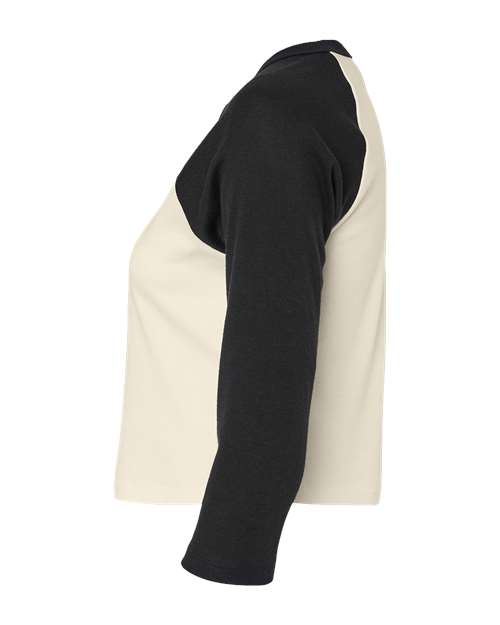 BELLA + CANVAS Women's Micro Rib Three-Quarter Raglan Sleeve Baby Tee 1200