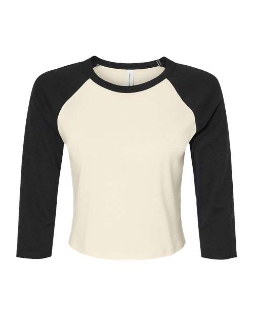 BELLA + CANVAS Women's Micro Rib Three-Quarter Raglan Sleeve Baby Tee 1200