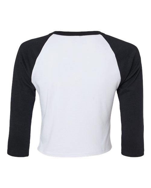 BELLA + CANVAS Women's Micro Rib Three-Quarter Raglan Sleeve Baby Tee 1200
