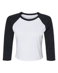 BELLA + CANVAS Women's Micro Rib Three-Quarter Raglan Sleeve Baby Tee 1200