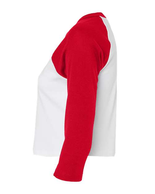 BELLA + CANVAS Women's Micro Rib Three-Quarter Raglan Sleeve Baby Tee 1200