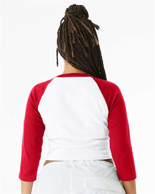 BELLA + CANVAS Women's Micro Rib Three-Quarter Raglan Sleeve Baby Tee 1200