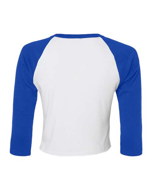 BELLA + CANVAS Women's Micro Rib Three-Quarter Raglan Sleeve Baby Tee 1200