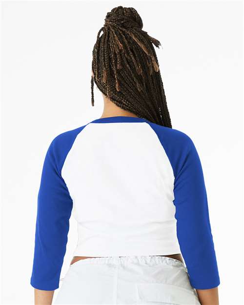 BELLA + CANVAS Women's Micro Rib Three-Quarter Raglan Sleeve Baby Tee 1200