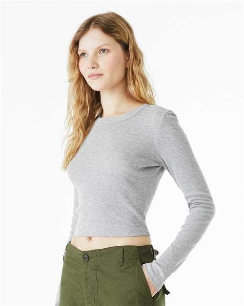 BELLA + CANVAS Women's Micro Rib Long Sleeve Baby Tee 1501