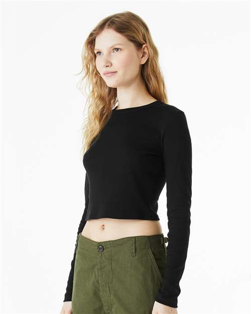 BELLA + CANVAS Women's Micro Rib Long Sleeve Baby Tee 1501