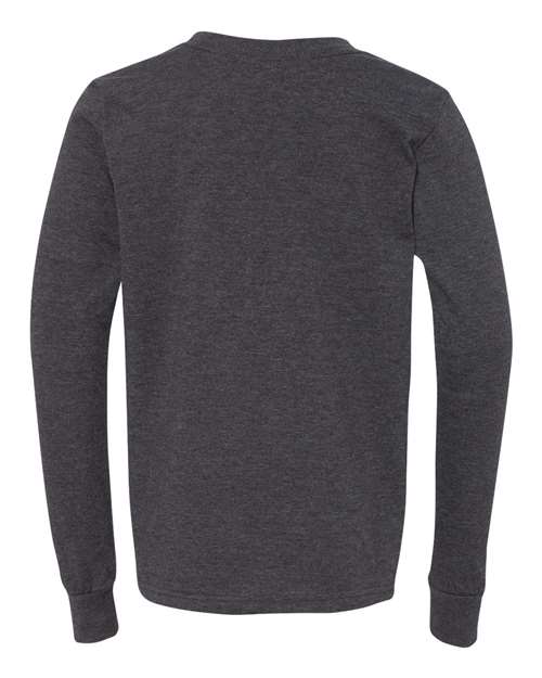 BELLA + CANVAS Youth Heather CVC Long Sleeve Tee 3501YCVC