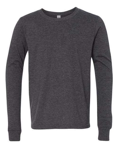 BELLA + CANVAS Youth Heather CVC Long Sleeve Tee 3501YCVC