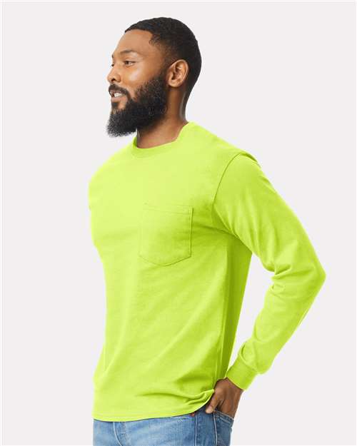 Gildan Unisex Ultra Cotton® Long Sleeve Pocket T-Shirt 2410