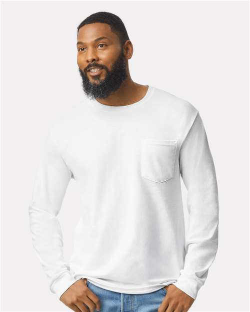 Gildan Unisex Ultra Cotton® Long Sleeve Pocket T-Shirt 2410