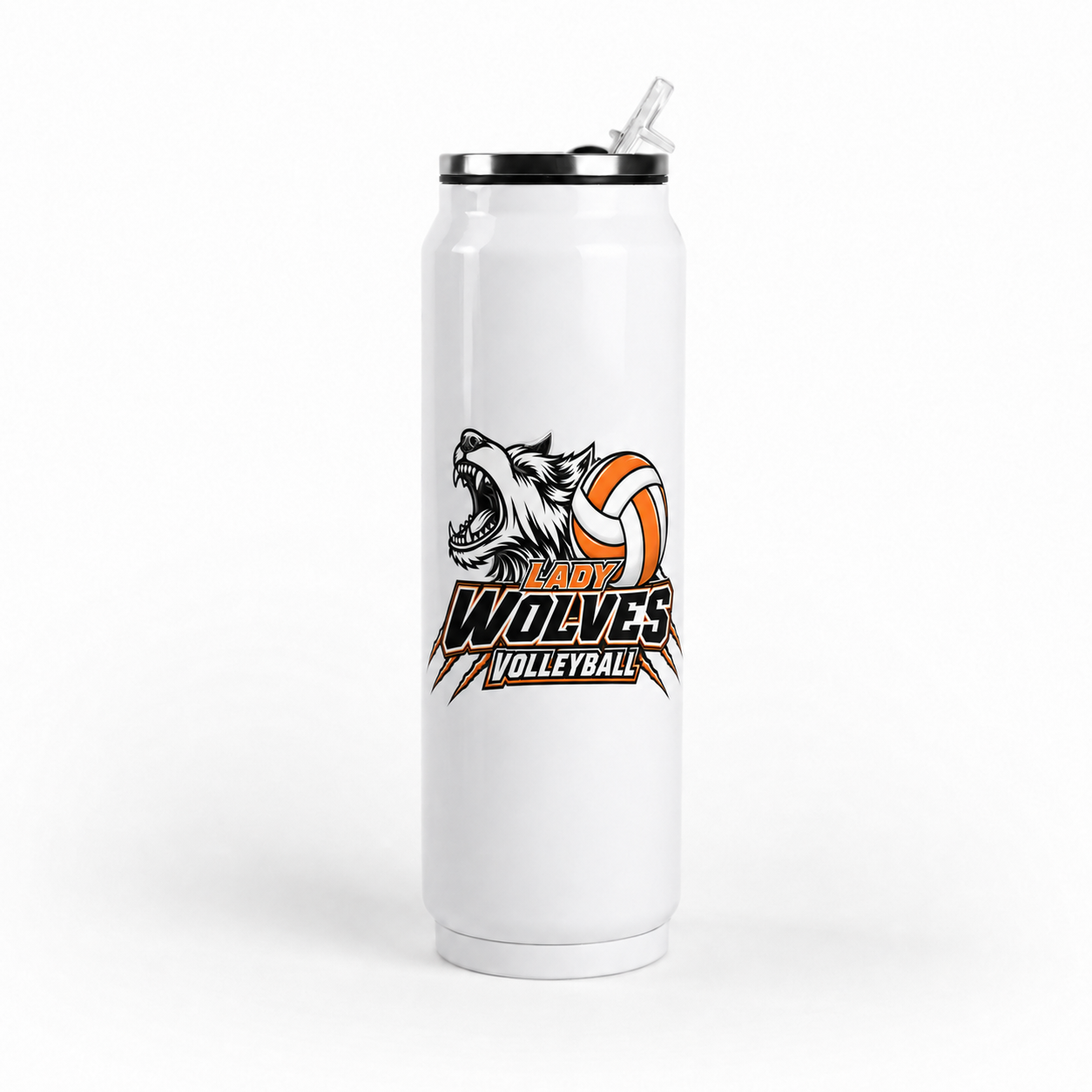 Wolves Volleyball 17oz Metal Can Tumbler