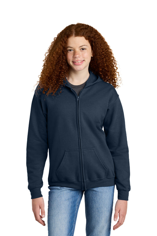 Gildan Youth Heavy Blend Full-Zip Hooded Sweatshirt. 18600B
