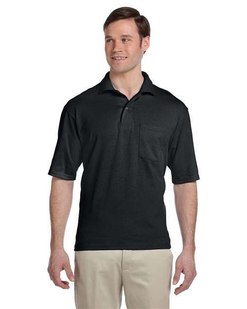 JERZEES Men's SpotShield® 50/50 Polo with Pocket 436MPR