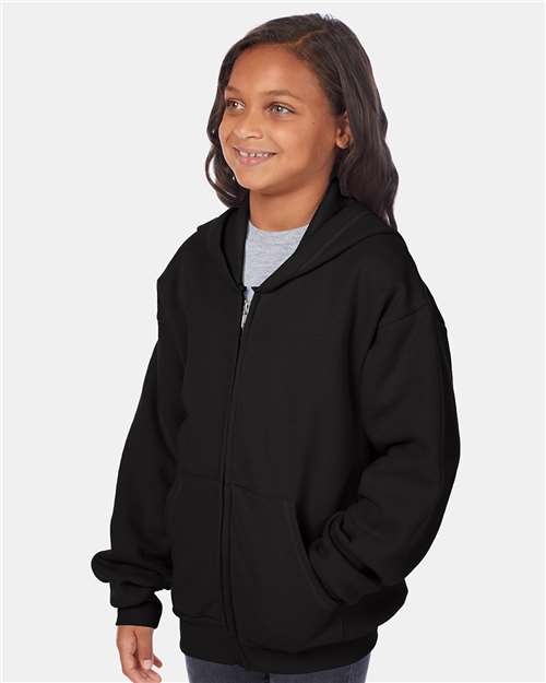 Hanes Youth EcoSmart® Full-Zip Hooded Sweatshirt P480