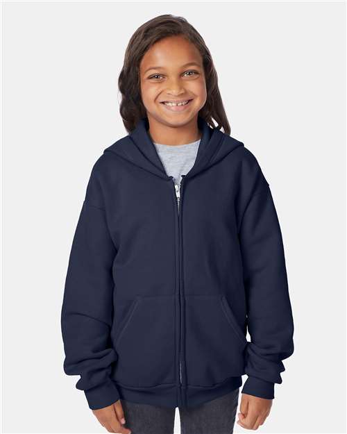 Hanes Youth EcoSmart® Full-Zip Hooded Sweatshirt P480