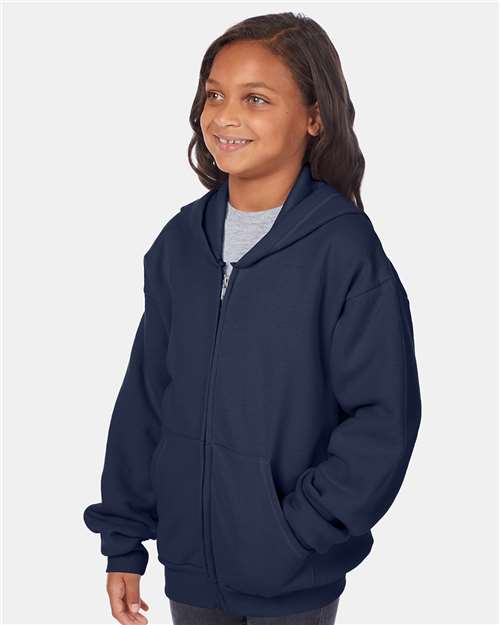 Hanes Youth EcoSmart® Full-Zip Hooded Sweatshirt P480