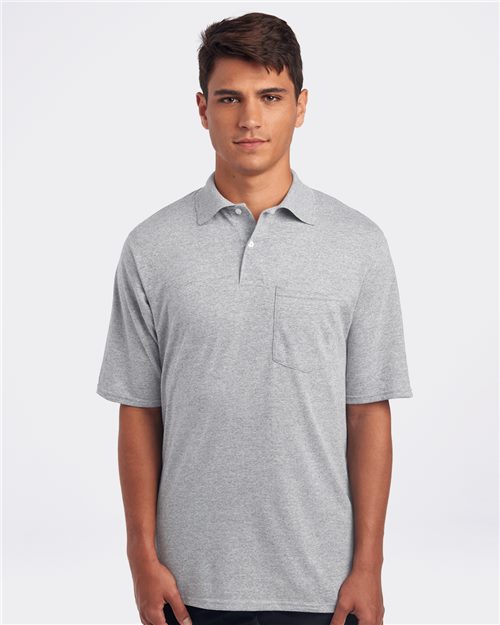 JERZEES Men's SpotShield® 50/50 Polo with Pocket 436MPR