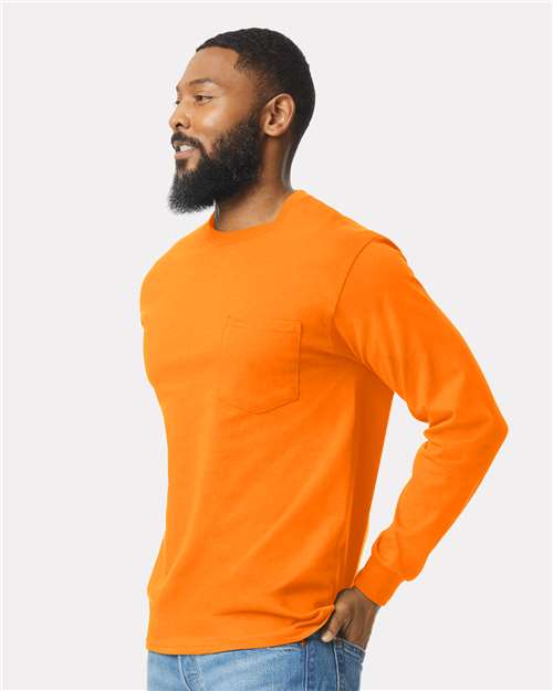 Gildan Unisex Ultra Cotton® Long Sleeve Pocket T-Shirt 2410