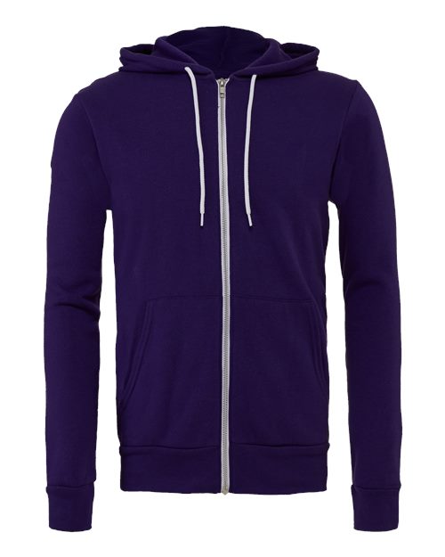 BELLA + CANVAS Unisex Sponge Fleece Full-Zip Hoodie Sweatshirt 3739