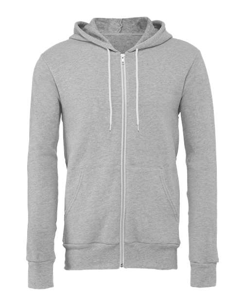 BELLA + CANVAS Unisex Sponge Fleece Full-Zip Hoodie Sweatshirt 3739
