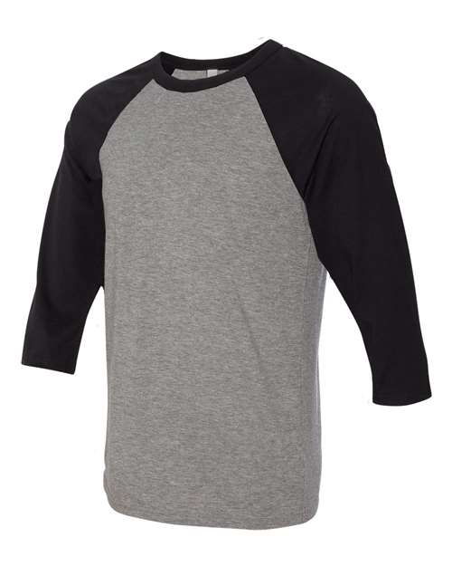 BELLA + CANVAS Unisex Three-Quarter Sleeve Baseball Tee 3200