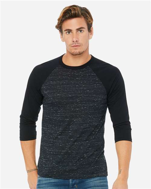 BELLA + CANVAS Unisex Three-Quarter Sleeve Baseball Tee 3200