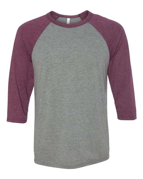 BELLA + CANVAS Unisex Three-Quarter Sleeve Baseball Tee 3200