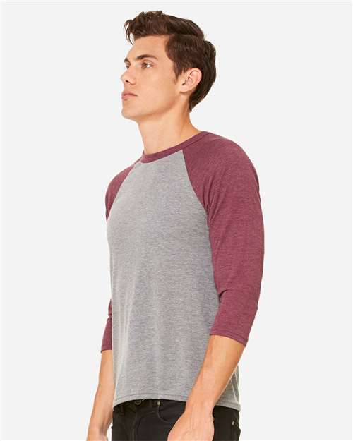 BELLA + CANVAS Unisex Three-Quarter Sleeve Baseball Tee 3200