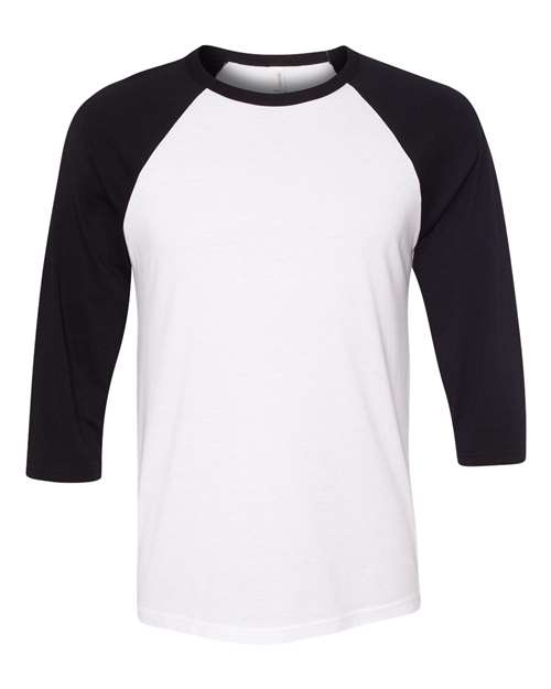 BELLA + CANVAS Unisex Three-Quarter Sleeve Baseball Tee 3200