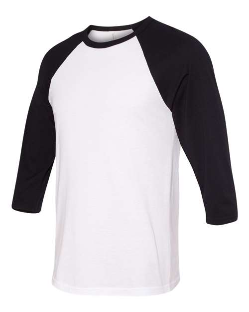 BELLA + CANVAS Unisex Three-Quarter Sleeve Baseball Tee 3200