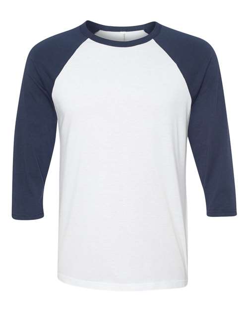BELLA + CANVAS Unisex Three-Quarter Sleeve Baseball Tee 3200