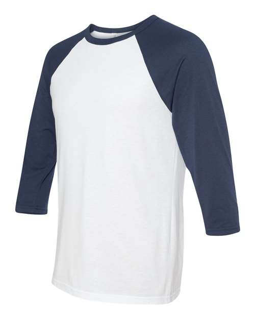 BELLA + CANVAS Unisex Three-Quarter Sleeve Baseball Tee 3200