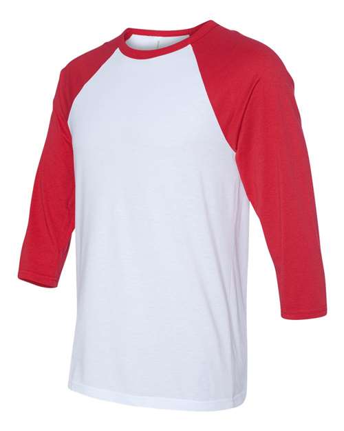 BELLA + CANVAS Unisex Three-Quarter Sleeve Baseball Tee 3200