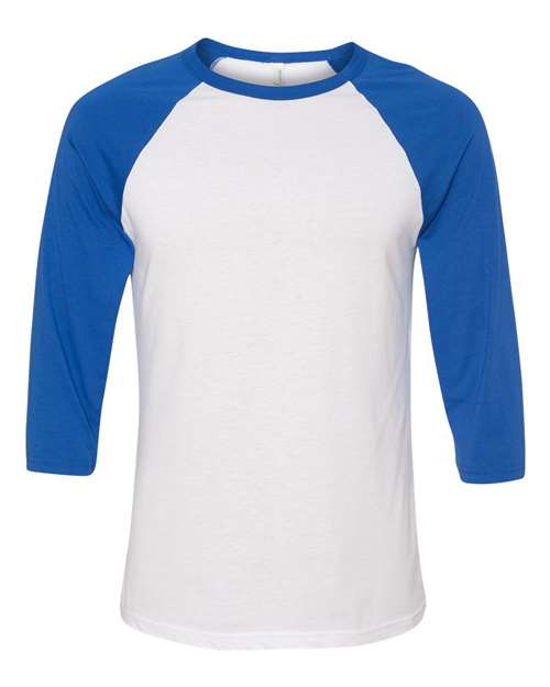 BELLA + CANVAS Unisex Three-Quarter Sleeve Baseball Tee 3200
