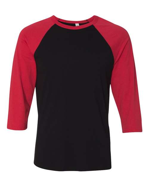 BELLA + CANVAS Unisex Three-Quarter Sleeve Baseball Tee 3200
