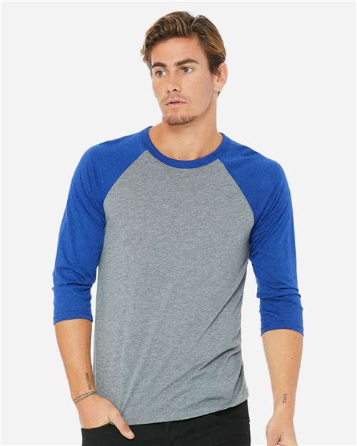 BELLA + CANVAS Unisex Three-Quarter Sleeve Baseball Tee 3200