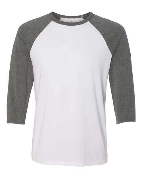 BELLA + CANVAS Unisex Three-Quarter Sleeve Baseball Tee 3200