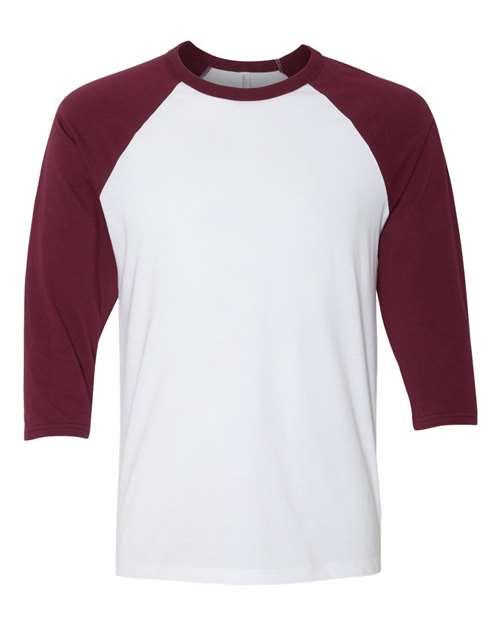 BELLA + CANVAS Unisex Three-Quarter Sleeve Baseball Tee 3200