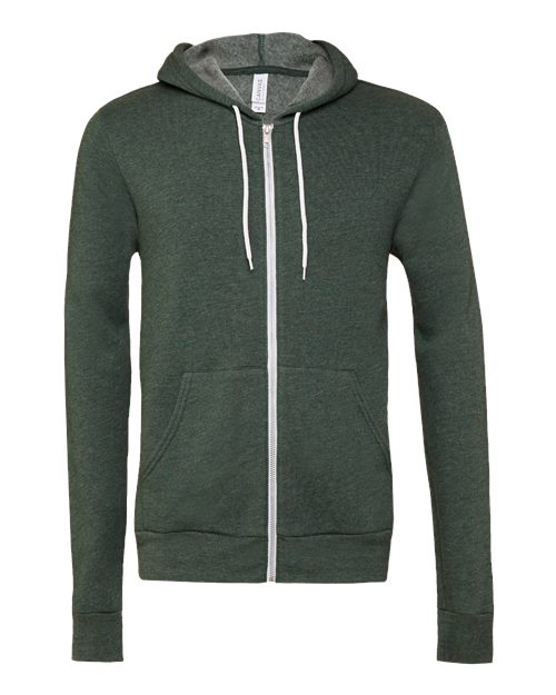 BELLA + CANVAS Unisex Sponge Fleece Full-Zip Hoodie Sweatshirt 3739